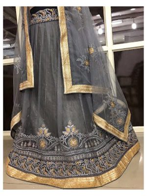 Buy Mono Net Gray Replica Lehenga Choli