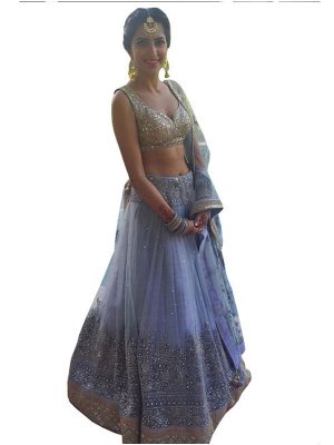 Buy Mono Net Gray Replica Lehenga Choli