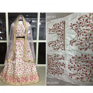 Buy Banglori Silk White Heavy Replica Lehenga Choli