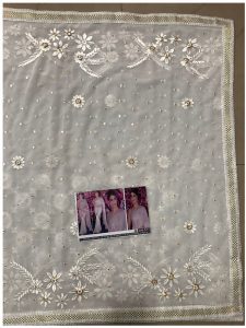 Jacqueline Georgette Off White Bollywood Replica Saree