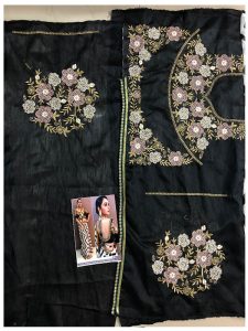 Buy Georgette Black & White Replica Saree