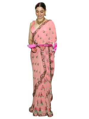Tamanna Bhatia Banglori Silk Peach Replica Saree