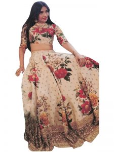 Sonam Kapoor Banglori Silk White Digital Print Replica Lehenga Choli