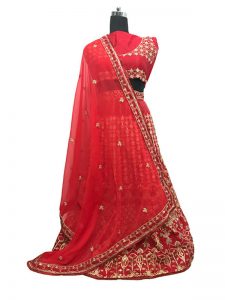 Shradha Kapoor Taffeta Silk Red Replica Lehenga Choli