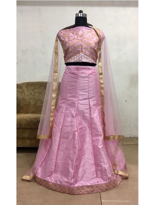 Buy Phantom Silk Pink Replica Lehenga Choli