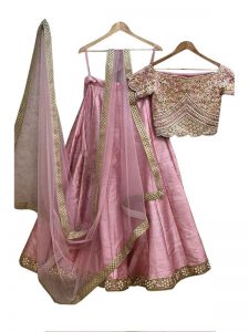 Buy Phantom Silk Pink Replica Lehenga Choli