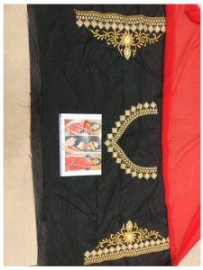 Buy Georgette With Silk Red Bollywood Replica Saree