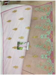 Buy Nylon Net Light Pink Replica Saree