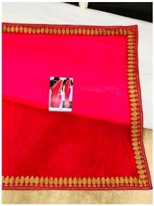 Buy Georgette With Silk Pink Replica Saree