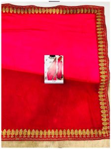 Buy Pink Georgette With Silk Replica Saree