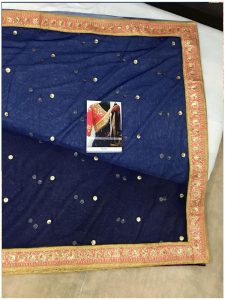 Buy Nylon Net Blue Bollywood Replica Saree