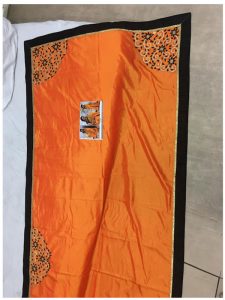 Buy Paper Silk Orange Bollywood Replica Saree
