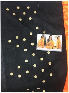 Buy Paper Silk Orange Bollywood Replica Saree