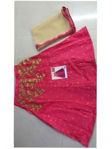 Buy Banglori Silk Rani Pink Replica Lehenga Choli