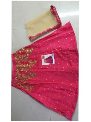 Buy Banglori Silk Rani Pink Replica Lehenga Choli