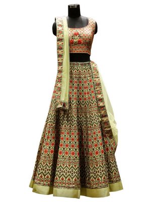 Buy Banglori Silk Multi color Replica Lehenga Choli