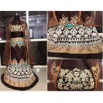 Buy Nylon Net Dark Brown Replica Lehenga Choli