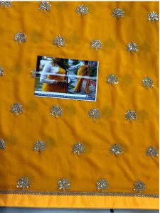 Buy Georgette Yellow Replica Saree