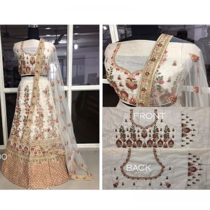 Buy Banglori Silk White Replica Lehenga Choli