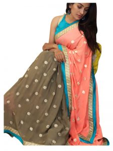 Buy Georgette Multi color Bollywood Replica Saree