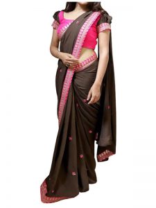 Buy Georgette Black Bollywood Saree