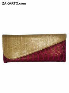 Handwork Purple color Envelope Clutch