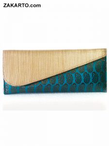 Turquoise Color Handwork Envelope Clutch