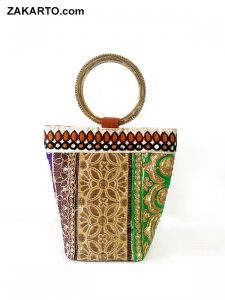 patch work basket with bangles