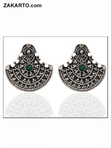 Silver Jhumka with stone