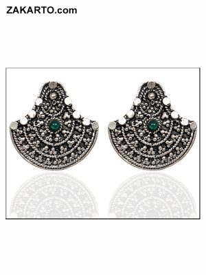 Silver Jhumka with stone