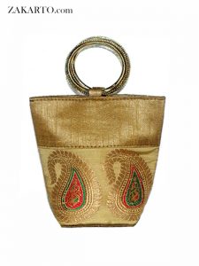Brocade basket clutch purse