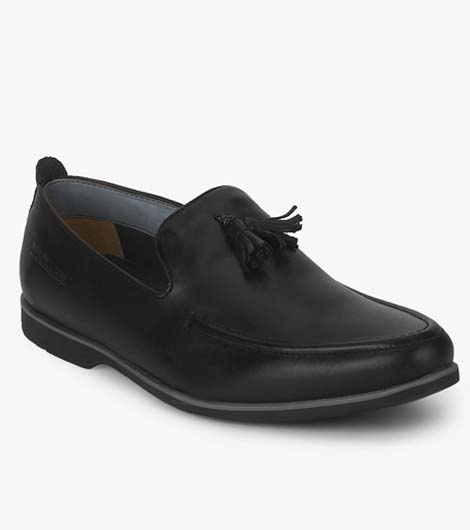 Slade Black Double Colour Tpr Leather Casual Shoes