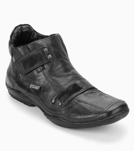 Eva Nx Black Tpr Leather Casual Shoes
