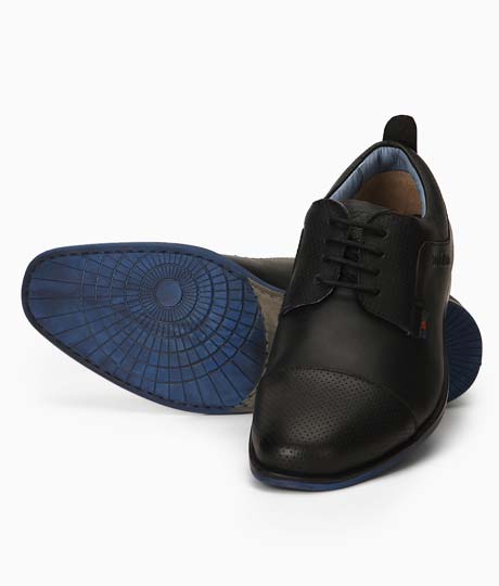 Jaron Black Leather Formal Shoes
