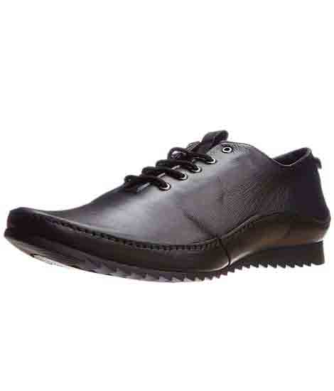 Robles Black Leather Casual Shoes