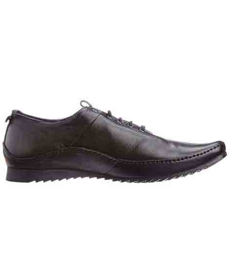 Robles Black Leather Casual Shoes