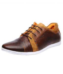 New Fraco Brown Leather Casual Shoes