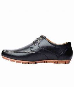 Shafer Black Pu Casual Shoes