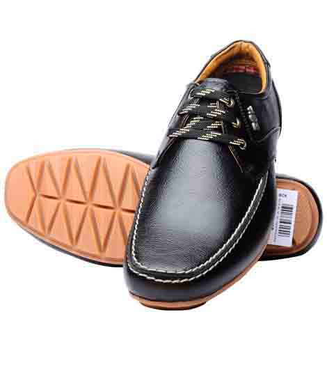Shafer Black Pu Casual Shoes