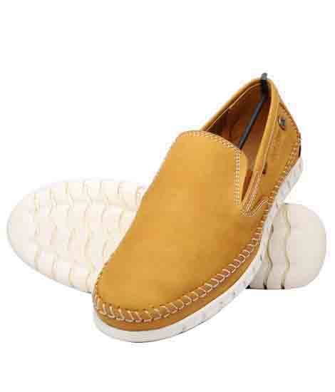 Calvino Camel Leather Casual Shoes