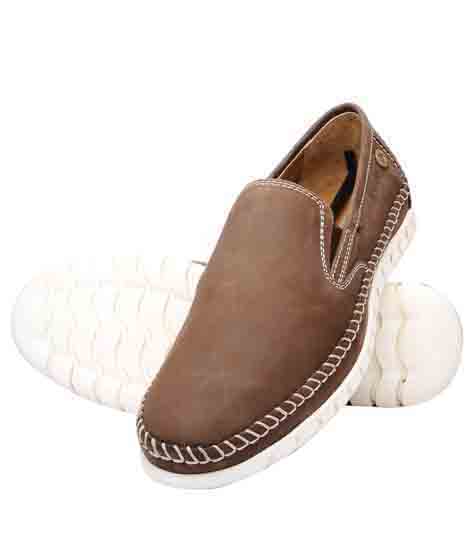 Calvino Brown Leather Casual Shoes