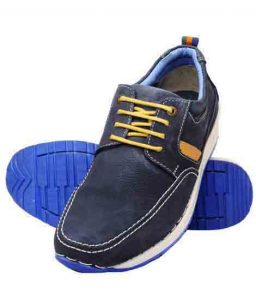Victoro Blue Leather Casual Shoes