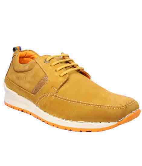 Victoro Tan Leather Casual Shoes