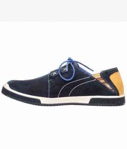 James Navy Leather Casual Shoes