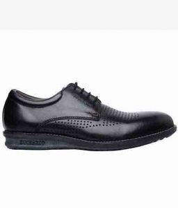 Paulo Black Leather Casual Shoes