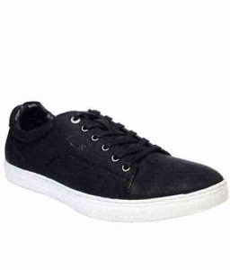 Deleon Black Fabric Casual Shoes