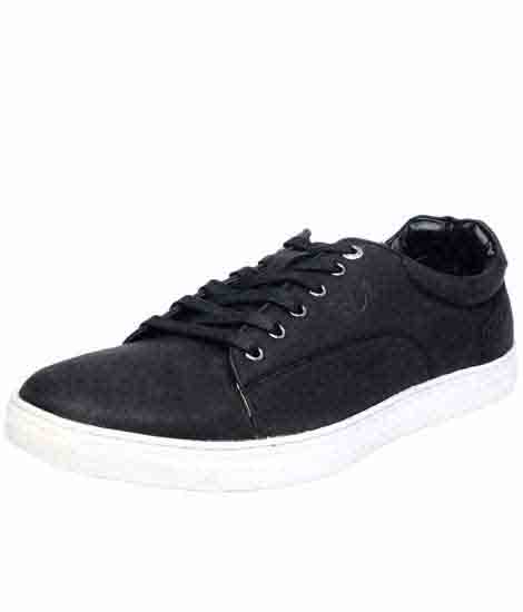 Deleon Black Fabric Casual Shoes
