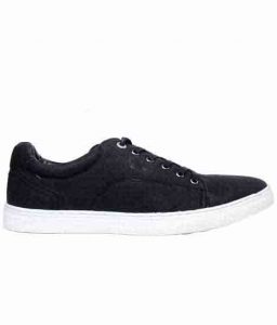 Deleon Black Fabric Casual Shoes