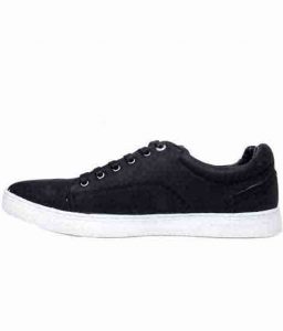 Deleon Black Fabric Casual Shoes