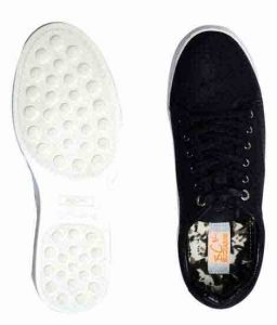 Deleon Black Fabric Casual Shoes